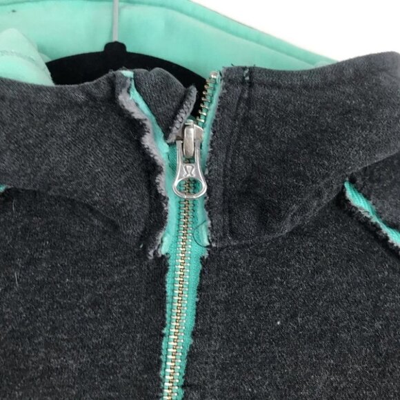 Lululemon Scuba Full Zip Sweatshirt/Hoodie, Vintage, Gray/Teal, Size 4 - Picture 12 of 16